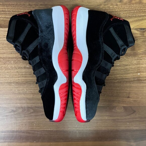 Jordan 11 Retro Bred Velvet DB5457-061 Women's 6.5 Luxury Basketball Sneakers - Picture 8 of 12